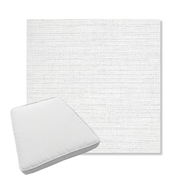 Picture of Piazza White | Boxed Trapezoid Outdoor Dining Chair Seat Cushions - Sunbrella© Fabric