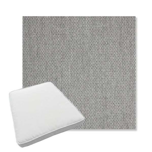 Picture of Pique Ash | Boxed Trapezoid Outdoor Dining Chair Seat Cushions - Sunbrella© Fabric