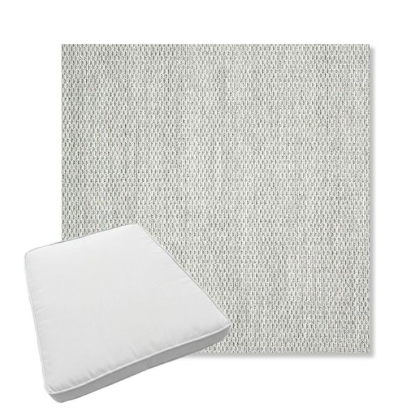 Picture of Pique Cloud | Boxed Trapezoid Outdoor Dining Chair Seat Cushions - Sunbrella© Fabric