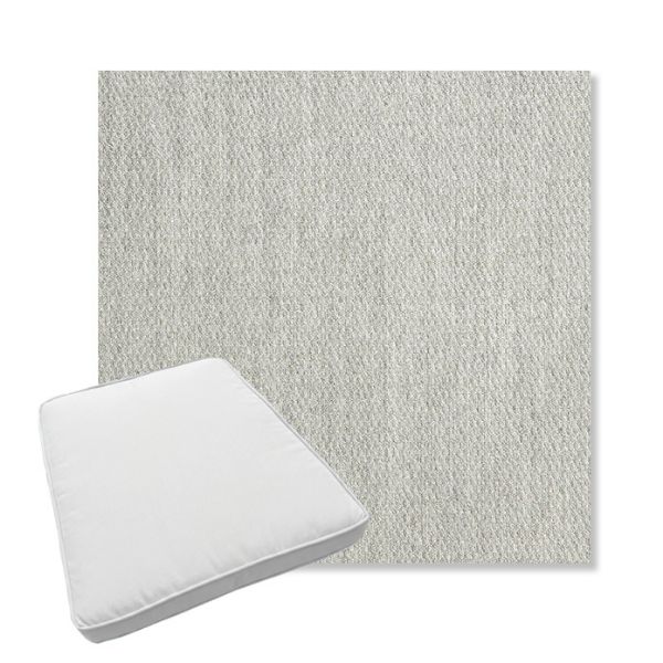 Picture of Pique Gravel | Boxed Trapezoid Outdoor Dining Chair Seat Cushions - Sunbrella© Fabric
