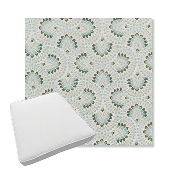 Picture of Plume Spring | Boxed Trapezoid Outdoor Dining Chair Seat Cushions - Sunbrella© Fabric