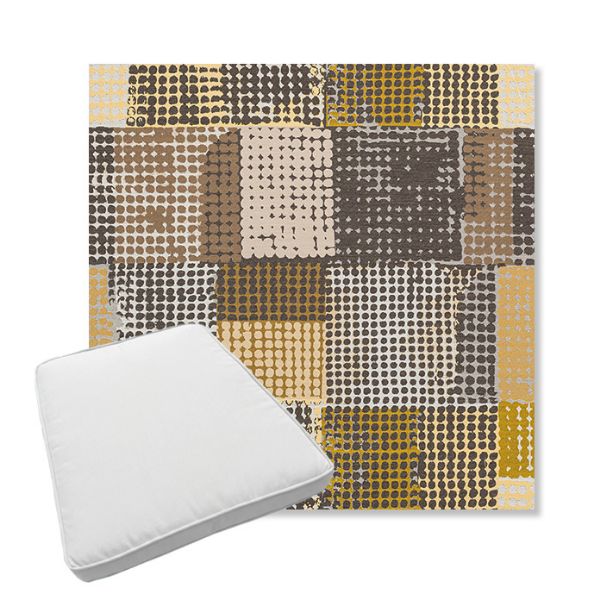 Picture of Pop Corn | Boxed Trapezoid Outdoor Dining Chair Seat Cushions - Sunbrella© Fabric
