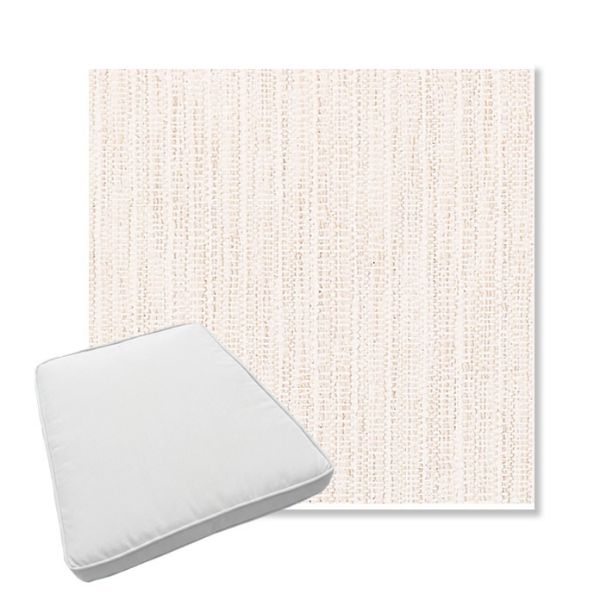 Picture of Poros Eggshell | Boxed Trapezoid Outdoor Dining Chair Seat Cushions - Sunbrella© Fabric