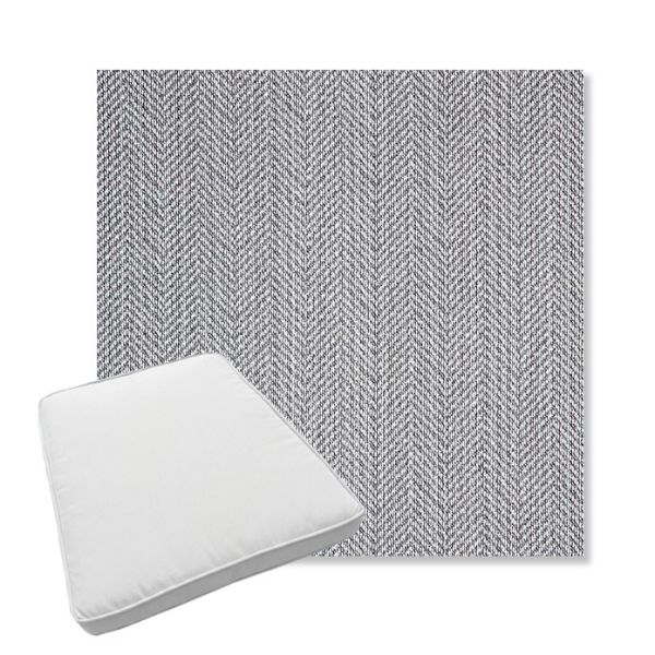Picture of Posh Graphite | Boxed Trapezoid Outdoor Dining Chair Seat Cushions - Sunbrella© Fabric