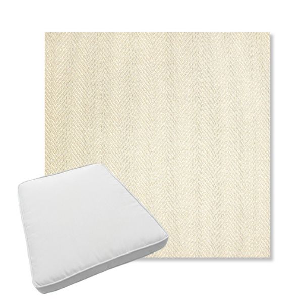 Picture of Posh Salt | Boxed Trapezoid Outdoor Dining Chair Seat Cushions - Sunbrella© Fabric