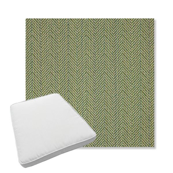 Picture of Posh Shamrock | Boxed Trapezoid Outdoor Dining Chair Seat Cushions - Sunbrella© Fabric