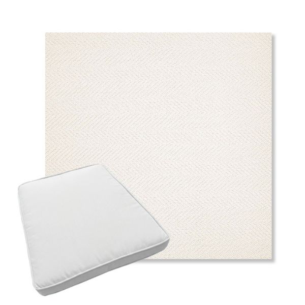 Picture of Posh Snow | Boxed Trapezoid Outdoor Dining Chair Seat Cushions - Sunbrella© Fabric