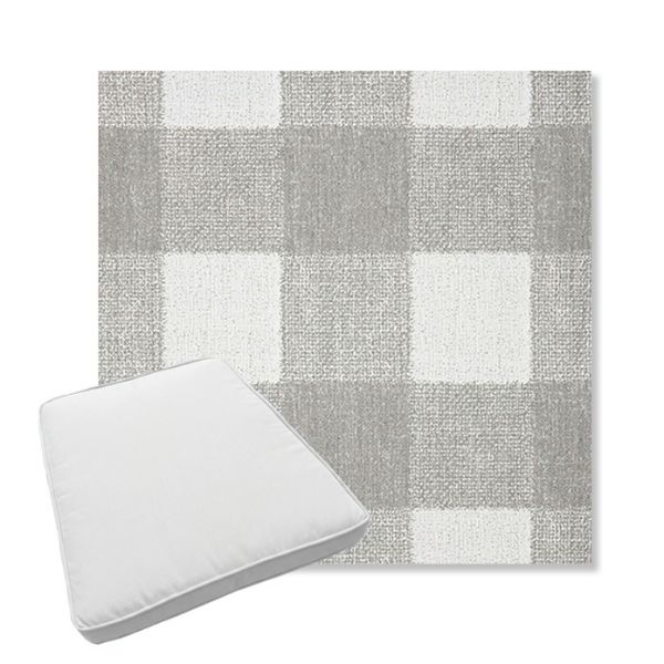 Picture of Preso Pebble | Boxed Trapezoid Outdoor Dining Chair Seat Cushions - Sunbrella© Fabric