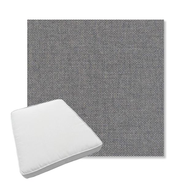 Picture of Proof Slate | Boxed Trapezoid Outdoor Dining Chair Seat Cushions - Sunbrella© Fabric