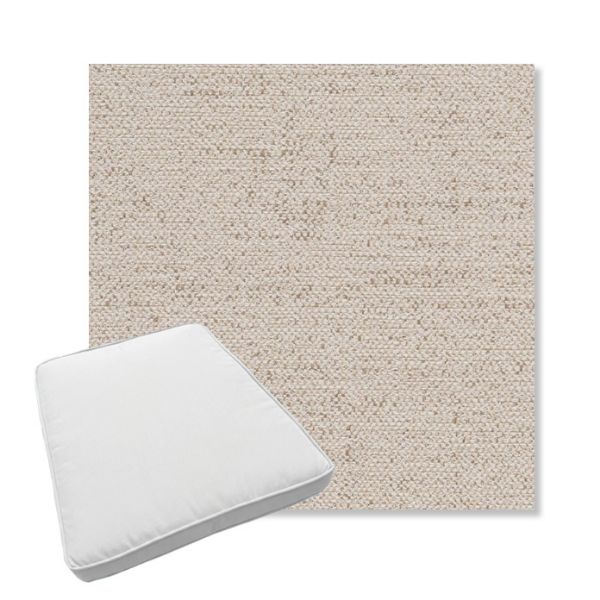 Picture of Rafi Oat | Boxed Trapezoid Outdoor Dining Chair Seat Cushions - Sunbrella© Fabric