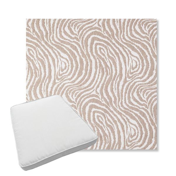 Picture of Rapids Camel | Boxed Trapezoid Outdoor Dining Chair Seat Cushions - Sunbrella© Fabric