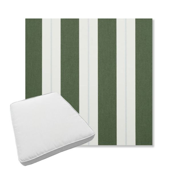 Picture of Relate Ivy | Boxed Trapezoid Outdoor Dining Chair Seat Cushions - Sunbrella© Fabric