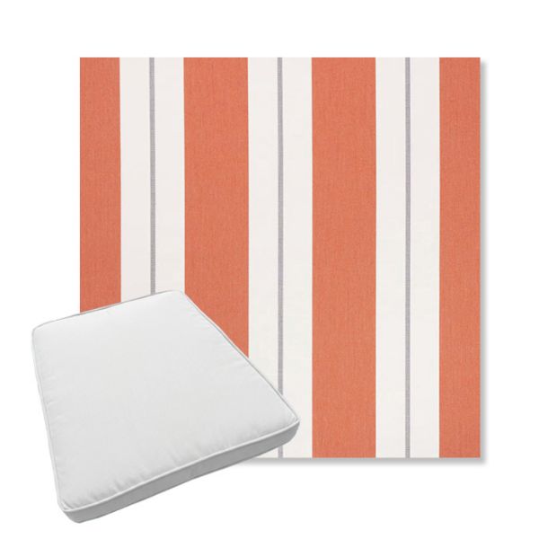 Picture of Relate Persimmon | Boxed Trapezoid Outdoor Dining Chair Seat Cushions - Sunbrella© Fabric
