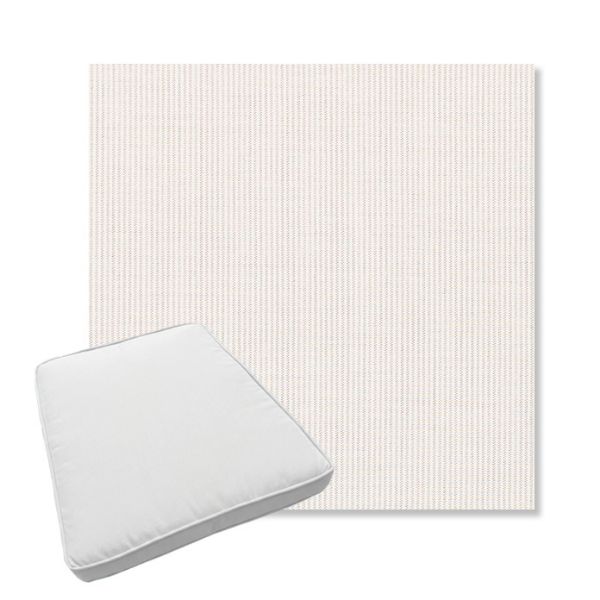 Picture of Replay Linen | Boxed Trapezoid Outdoor Dining Chair Seat Cushions - Sunbrella© Fabric