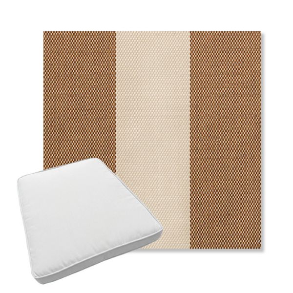 Picture of Rothko Latte | Boxed Trapezoid Outdoor Dining Chair Seat Cushions - Sunbrella© Fabric