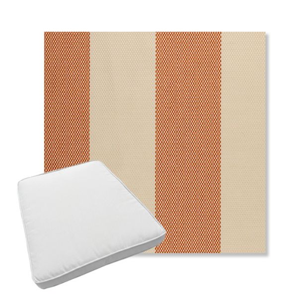 Picture of Rothko Lobster Roll | Boxed Trapezoid Outdoor Dining Chair Seat Cushions - Sunbrella© Fabric