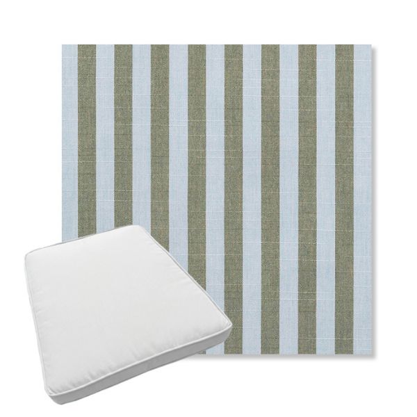 Picture of Sail Away Aloe | Boxed Trapezoid Outdoor Dining Chair Seat Cushions - Sunbrella© Fabric