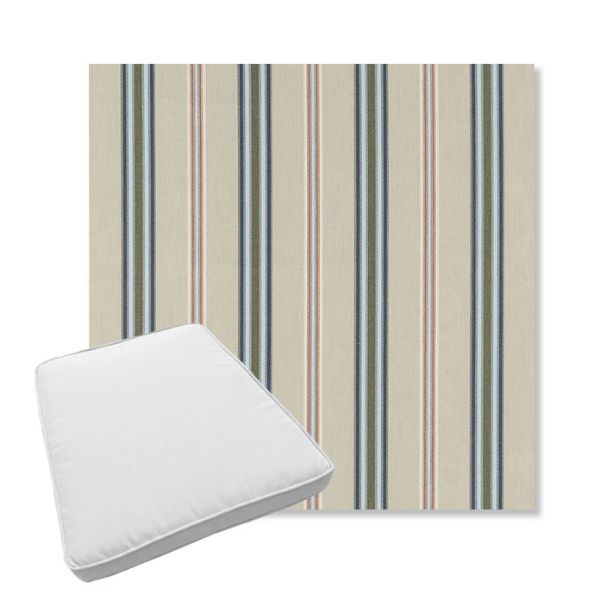 Picture of Saltillo Sagebrush | Boxed Trapezoid Outdoor Dining Chair Seat Cushions - Sunbrella© Fabric