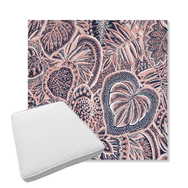 Picture of Sensibility Splendor | Boxed Trapezoid Outdoor Dining Chair Seat Cushions - Sunbrella© Fabric