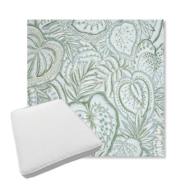 Picture of Sensibilty Spring | Boxed Trapezoid Outdoor Dining Chair Seat Cushions - Sunbrella© Fabric