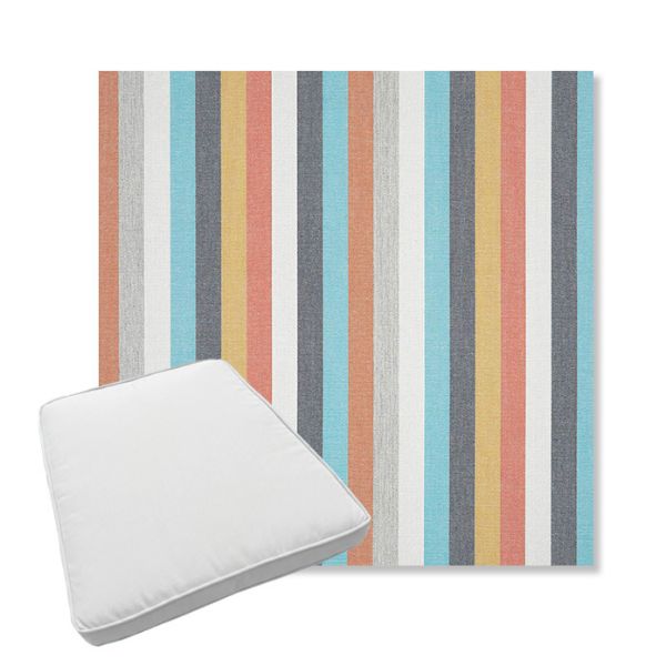 Picture of Surround Sunrise | Boxed Trapezoid Outdoor Dining Chair Seat Cushions - Sunbrella© Fabric