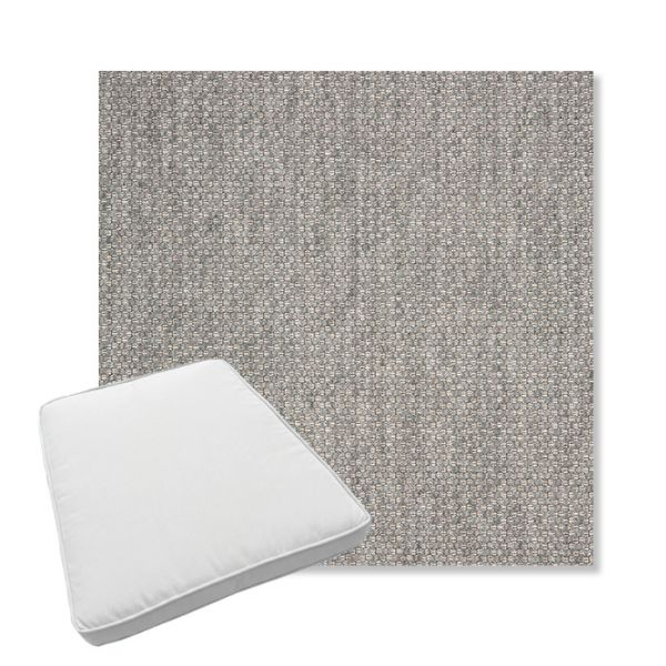 Picture of Tailored Fog | Boxed Trapezoid Outdoor Dining Chair Seat Cushions - Sunbrella© Fabric