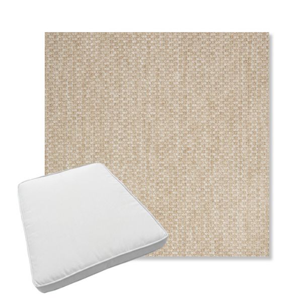 Picture of Tailored Putty | Boxed Trapezoid Outdoor Dining Chair Seat Cushions - Sunbrella© Fabric