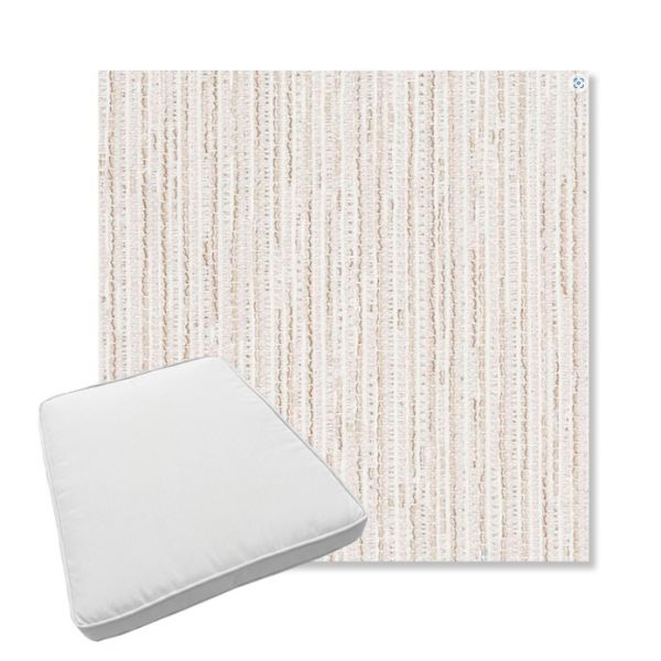 Picture of Tectonic Parchment | Boxed Trapezoid Outdoor Dining Chair Seat Cushions - Sunbrella© Fabric
