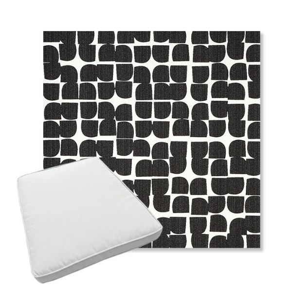 Picture of Toggle Inkblot | Boxed Trapezoid Outdoor Dining Chair Seat Cushions - Sunbrella© Fabric