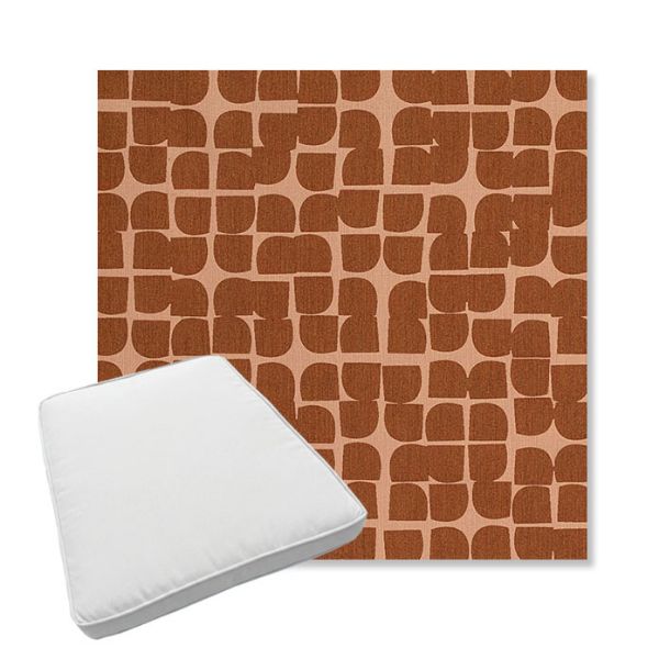 Picture of Toggle Terra Rosa | Boxed Trapezoid Outdoor Dining Chair Seat Cushions - Sunbrella© Fabric