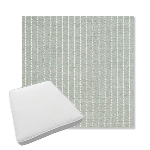 Picture of Trail Sky | Boxed Trapezoid Outdoor Dining Chair Seat Cushions - Sunbrella© Fabric