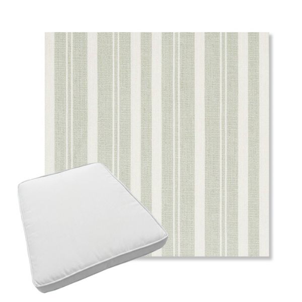 Picture of Tranquil Sage | Boxed Trapezoid Outdoor Dining Chair Seat Cushions - Sunbrella© Fabric