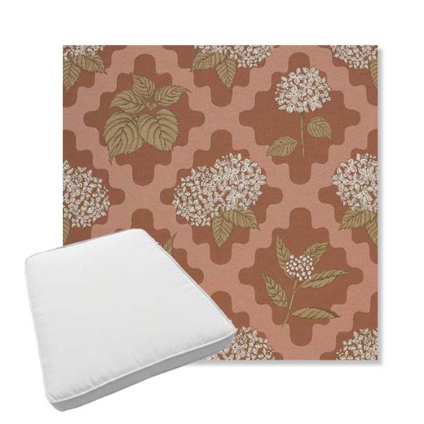 Picture of Trellis Primrose | Boxed Trapezoid Outdoor Dining Chair Seat Cushions - Sunbrella© Fabric