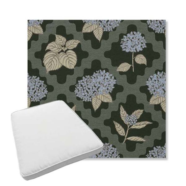 Picture of Trellis Topiary | Boxed Trapezoid Outdoor Dining Chair Seat Cushions - Sunbrella© Fabric