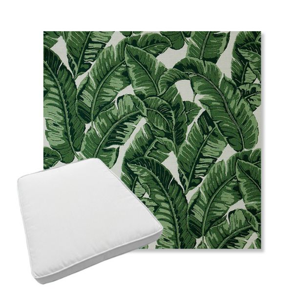 Picture of Tropics Jungle | Boxed Trapezoid Outdoor Dining Chair Seat Cushions - Sunbrella© Fabric