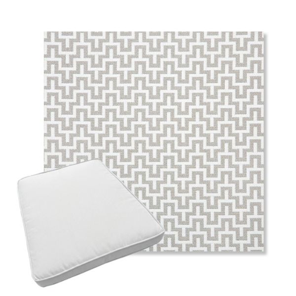 Picture of Underline Dove | Boxed Trapezoid Outdoor Dining Chair Seat Cushions - Sunbrella© Fabric