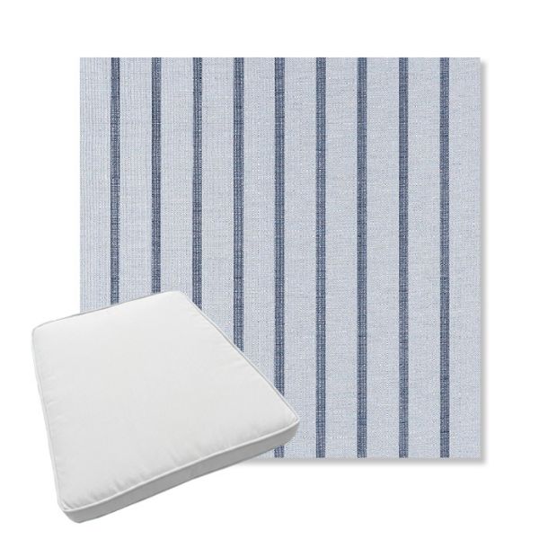 Picture of Unwind Sky | Boxed Trapezoid Outdoor Dining Chair Seat Cushions - Sunbrella© Fabric