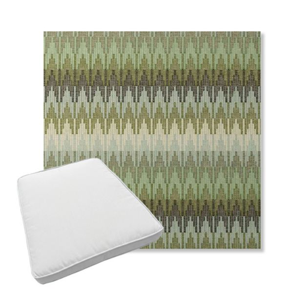 Picture of Valley Herbal | Boxed Trapezoid Outdoor Dining Chair Seat Cushions - Sunbrella© Fabric
