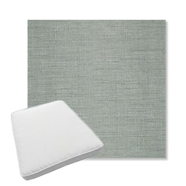 Picture of Willa Mist | Boxed Trapezoid Outdoor Dining Chair Seat Cushions - Sunbrella© Fabric