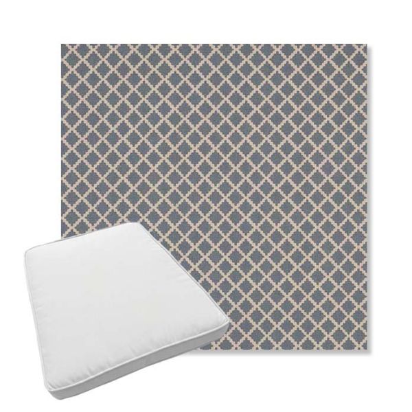 Picture of Yardly Hydrangea | Boxed Trapezoid Outdoor Dining Chair Seat Cushions - Sunbrella© Fabric
