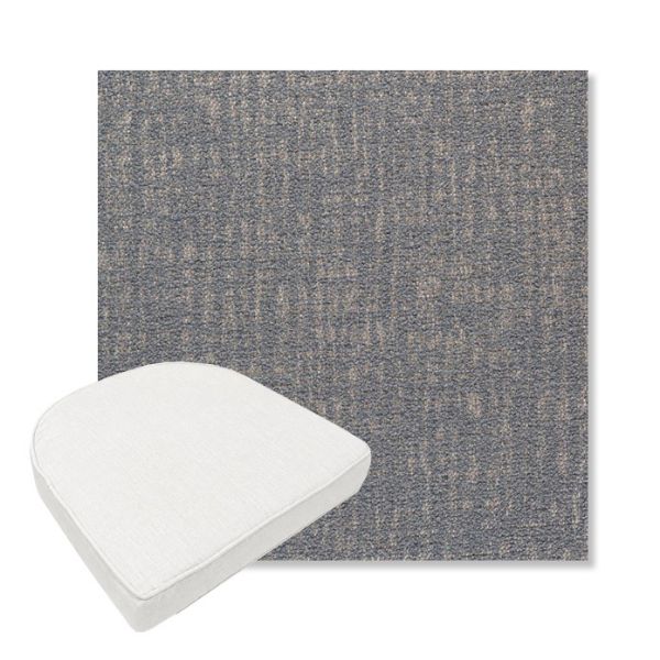 Picture of Abstraction Denim | Boxed Contoured Outdoor Dining Chair Seat Cushions - Sunbrella© Fabric