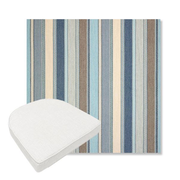 Picture of Ascend Spa | Boxed Contoured Outdoor Dining Chair Seat Cushions - Sunbrella© Fabric