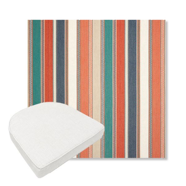 Picture of Ascend Tropical | Boxed Contoured Outdoor Dining Chair Seat Cushions - Sunbrella© Fabric