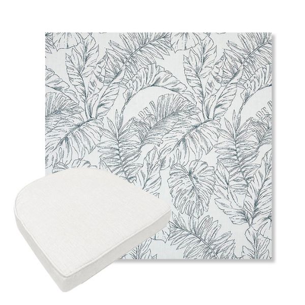 Picture of Calm Laurel | Boxed Contoured Outdoor Dining Chair Seat Cushions - Sunbrella© Fabric