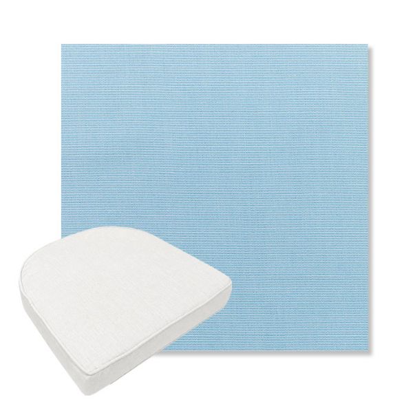 Picture of Canvas Air Blue | Boxed Contoured Outdoor Dining Chair Seat Cushions - Sunbrella© Fabric