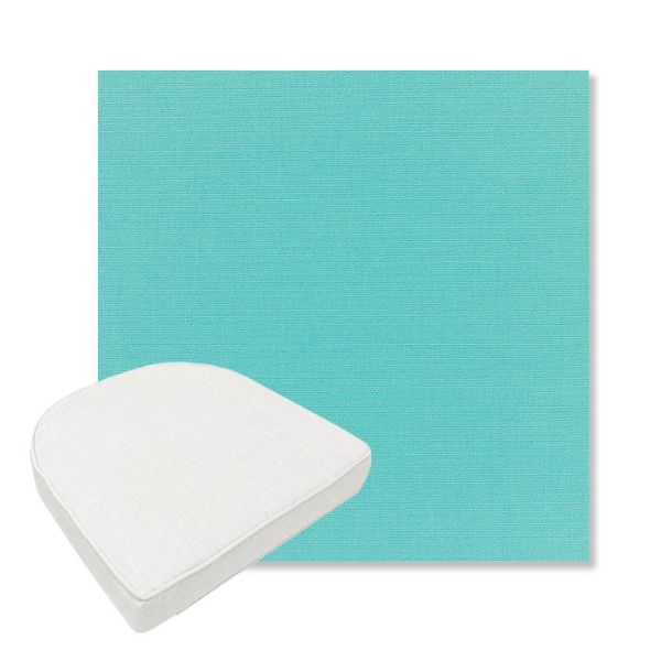 Picture of Canvas Aruba | Boxed Contoured Outdoor Dining Chair Seat Cushions - Sunbrella© Fabric