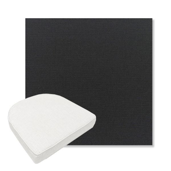 Picture of Canvas Black | Boxed Contoured Outdoor Dining Chair Seat Cushions - Sunbrella© Fabric