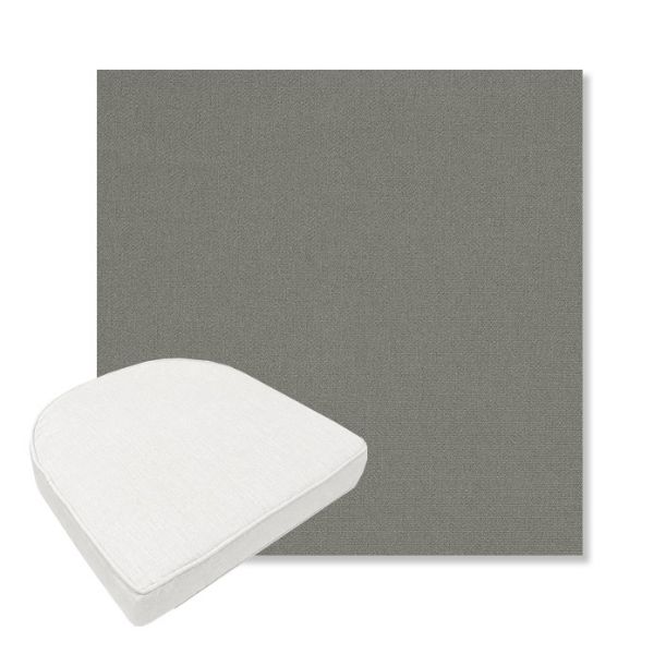 Picture of Canvas Charcoal | Boxed Contoured Outdoor Dining Chair Seat Cushions - Sunbrella© Fabric