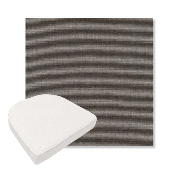 Picture of Canvas Coal | Boxed Contoured Outdoor Dining Chair Seat Cushions - Sunbrella© Fabric