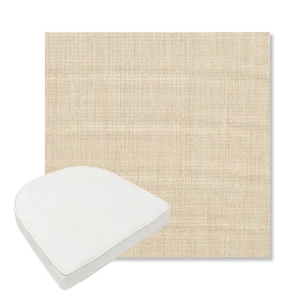 Picture of Canvas Flax | Boxed Contoured Outdoor Dining Chair Seat Cushions - Sunbrella© Fabric